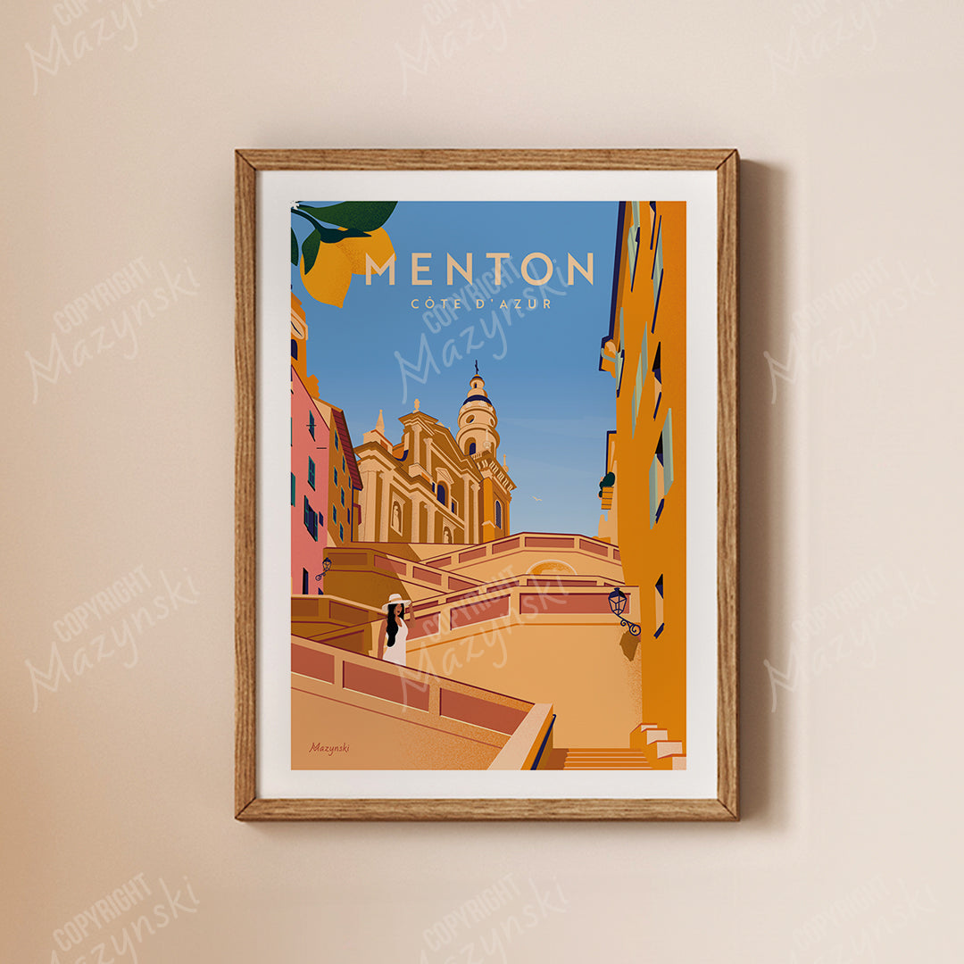 Affiche ” Les escaliers de Menton “