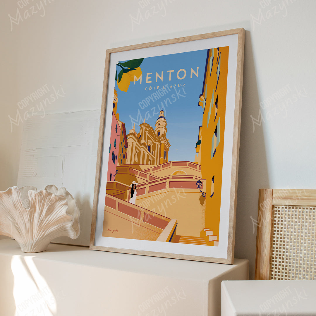 Affiche ” Les escaliers de Menton “