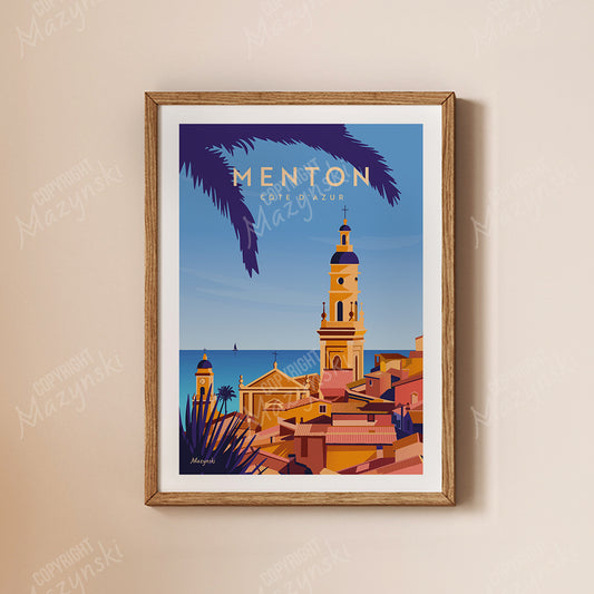 Affiche ” Le clocher de Menton “