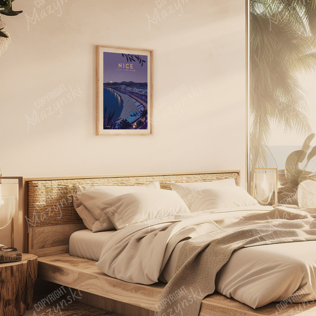 Affiche “La baie des anges nuit”